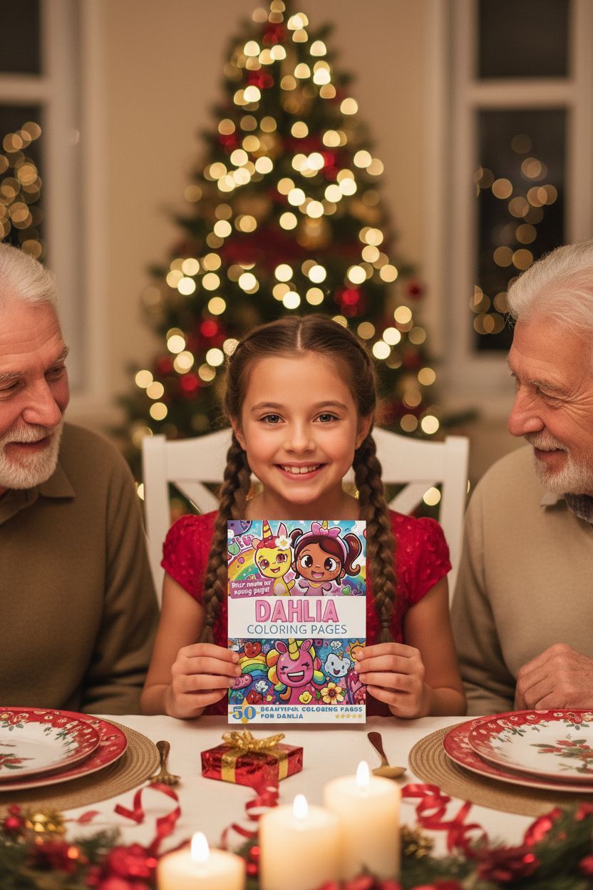 Dahlia Christmas coloring pages gift
