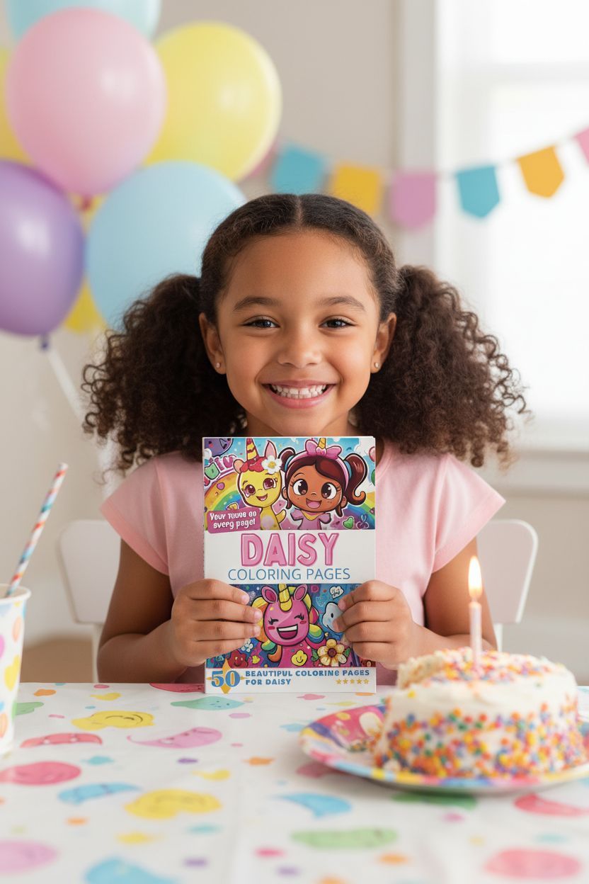Daisy coloring book in use