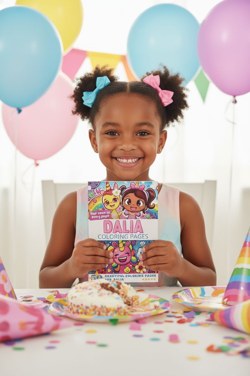 Dalia coloring book in use