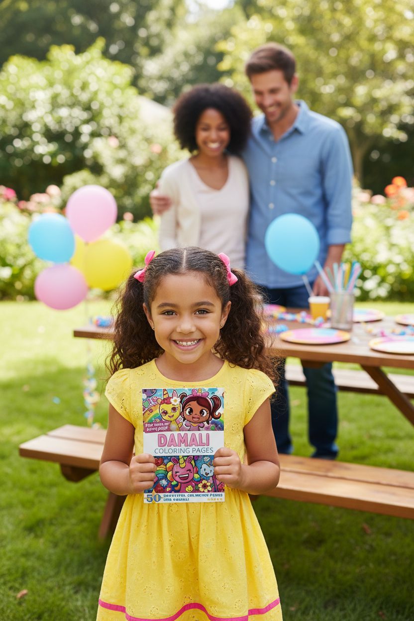 Damali coloring book in use