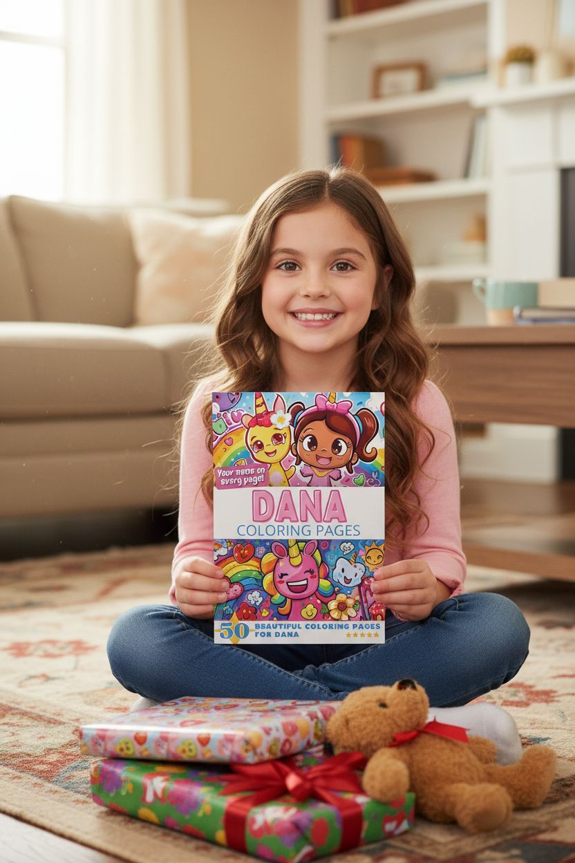 Dana coloring book in use