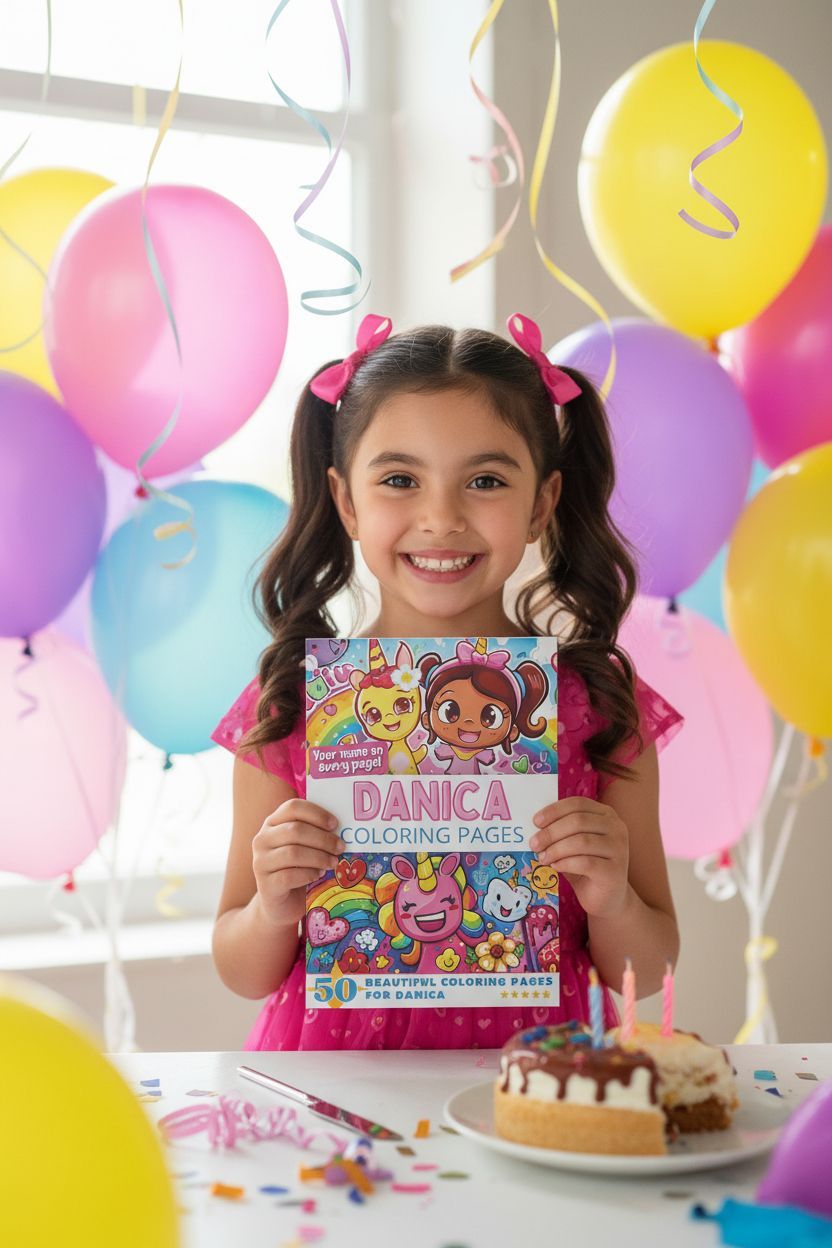 Danica coloring book in use