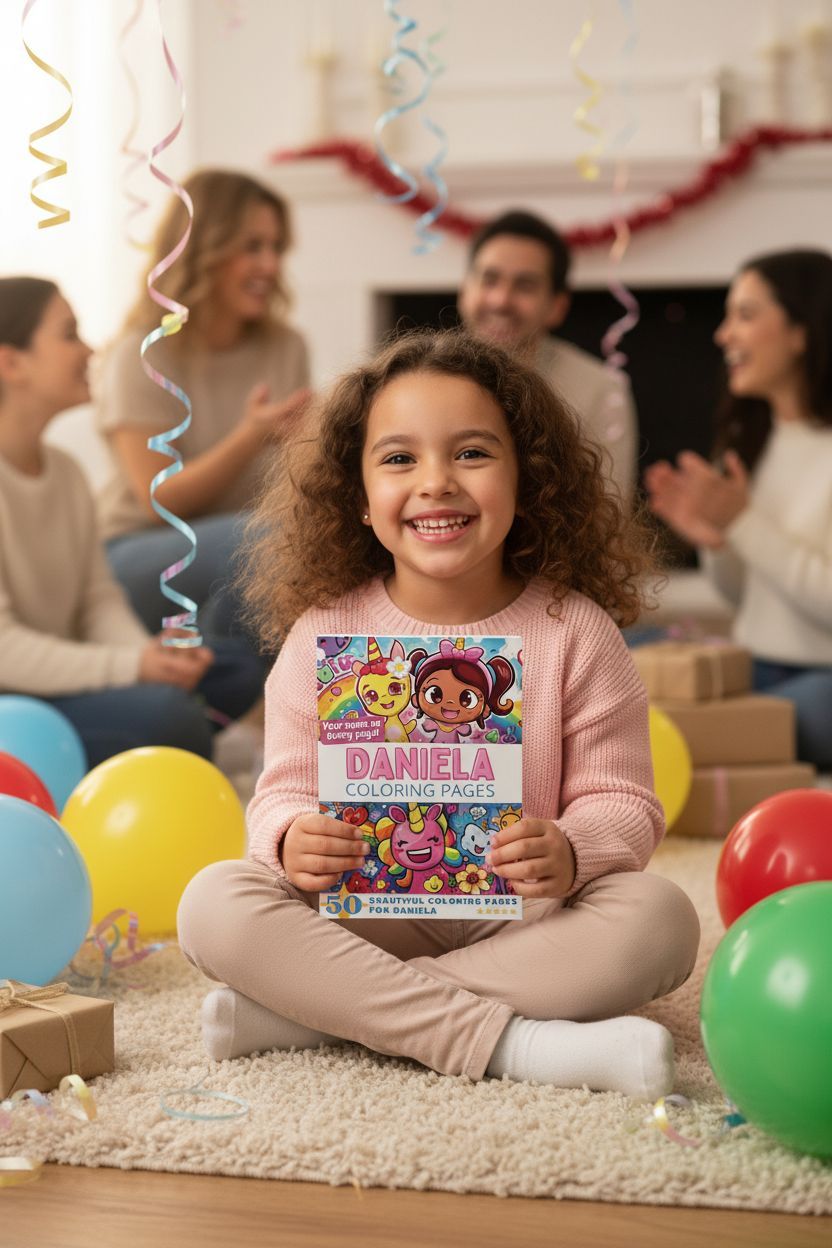 Daniela coloring book in use