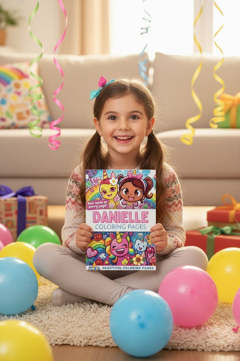 Danielle coloring book in use