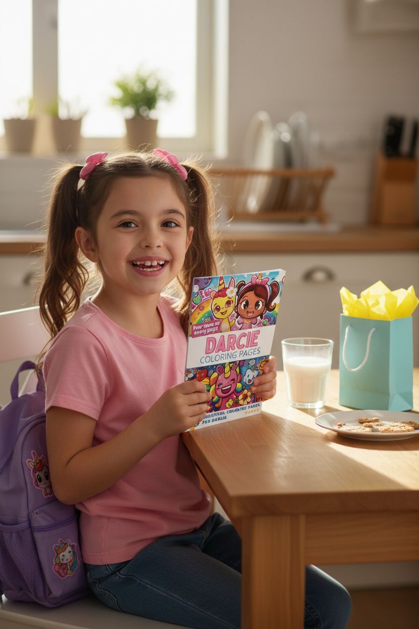 Darcie coloring book in use