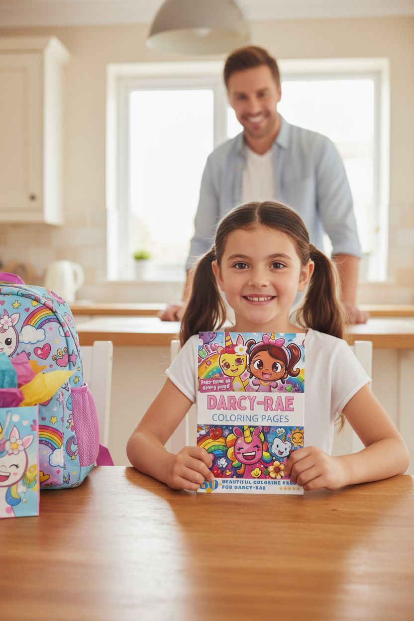 Darcy-Rae coloring book in use