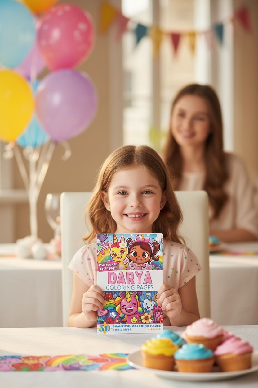 Darya coloring book in use