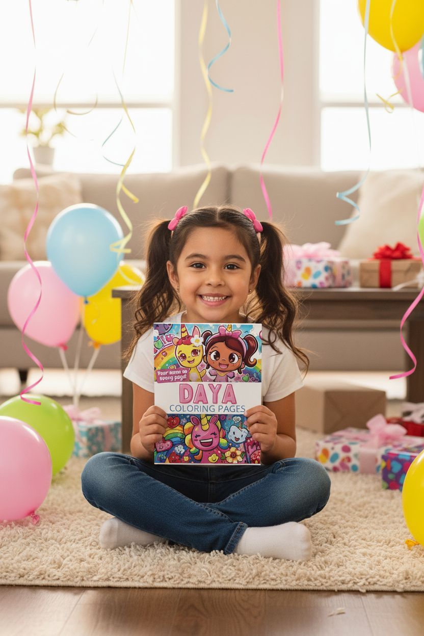 Daya coloring book in use