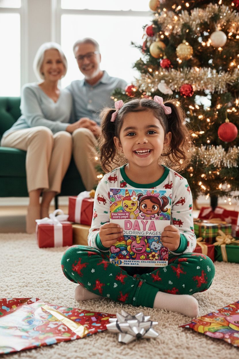 Daya Christmas coloring pages gift