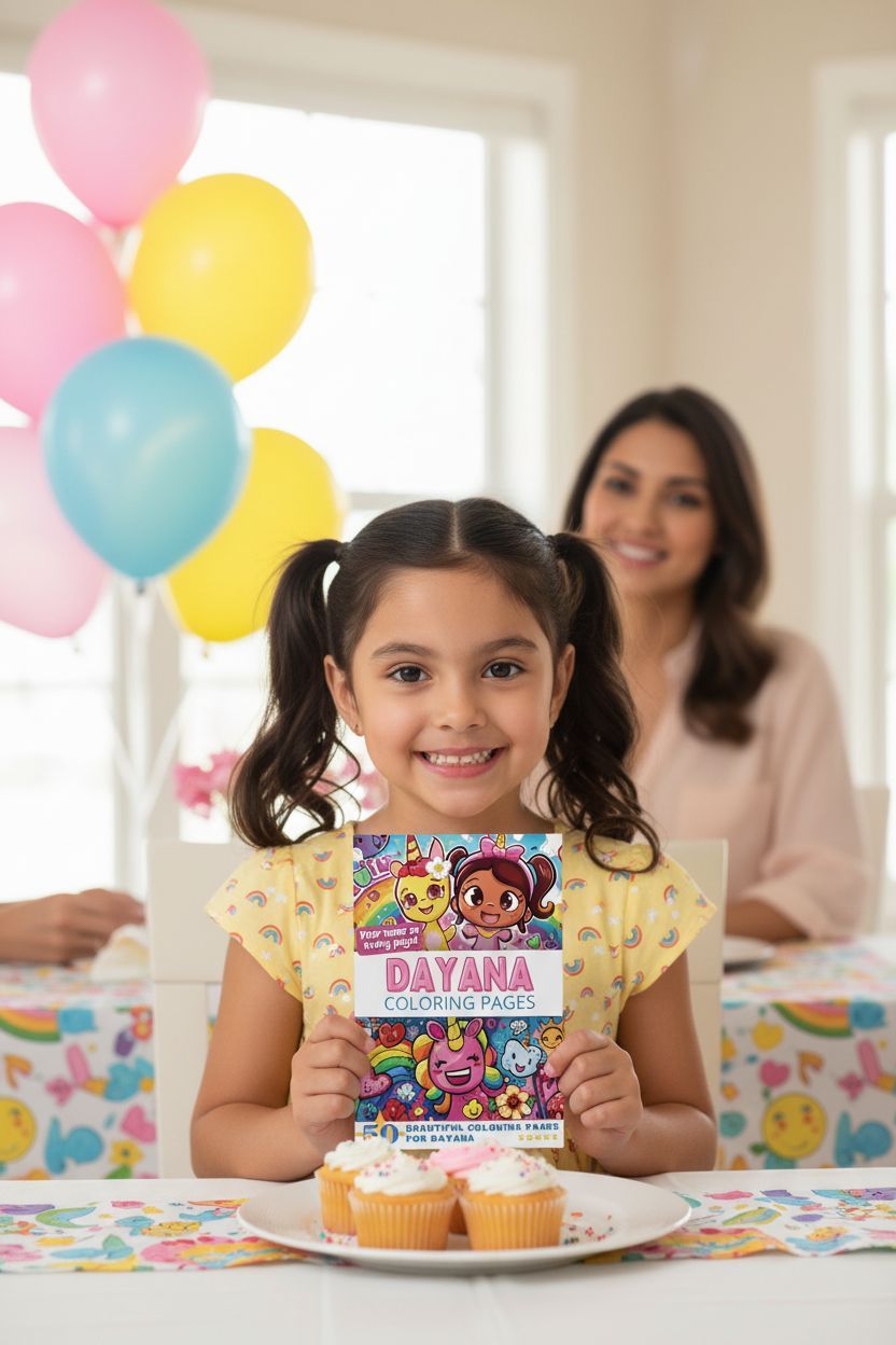 Dayana coloring book in use