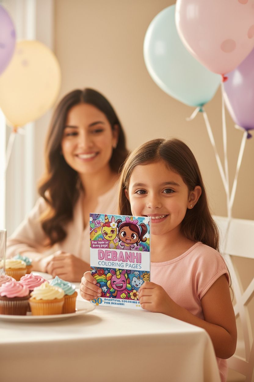 Debanhi coloring book in use