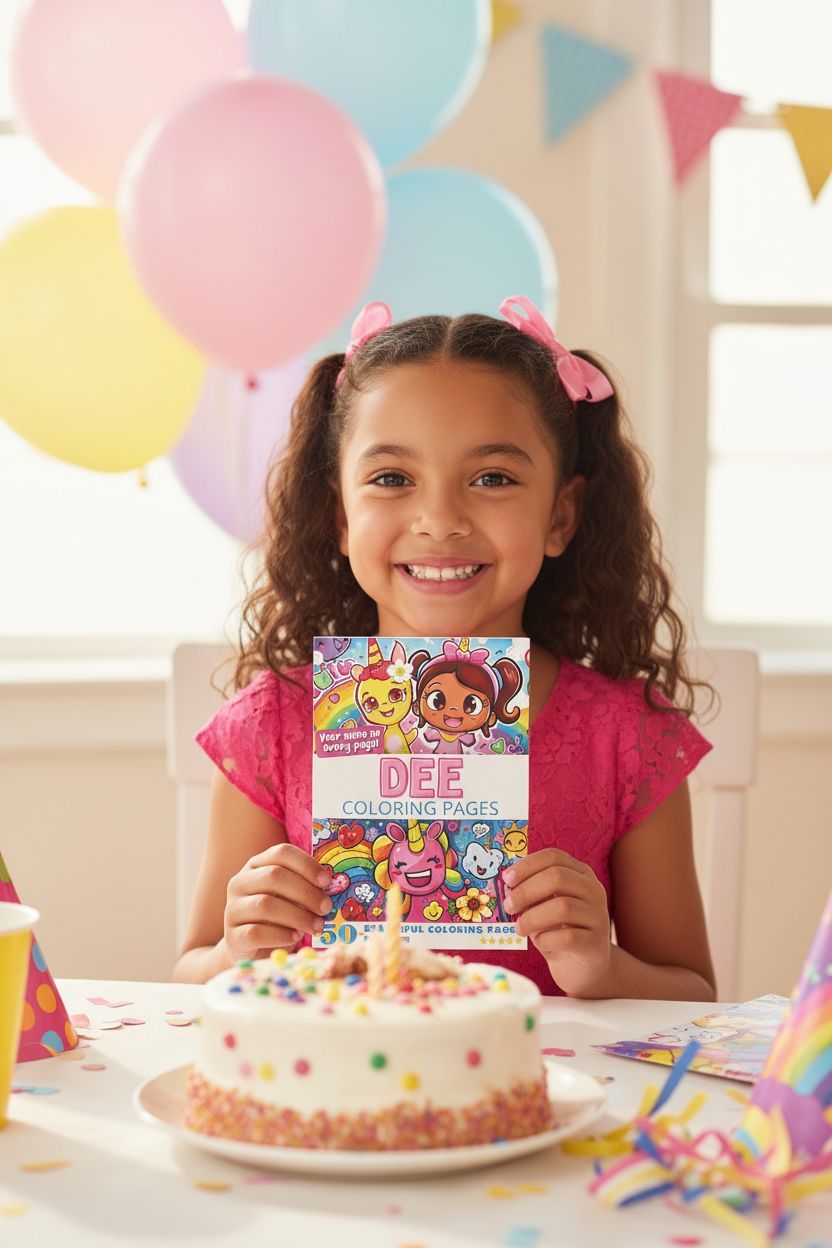 Dee coloring book in use