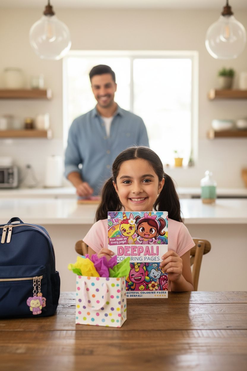 Deepali coloring book in use