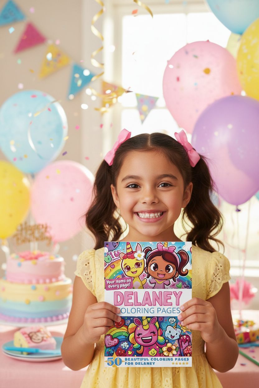 Delaney coloring book in use