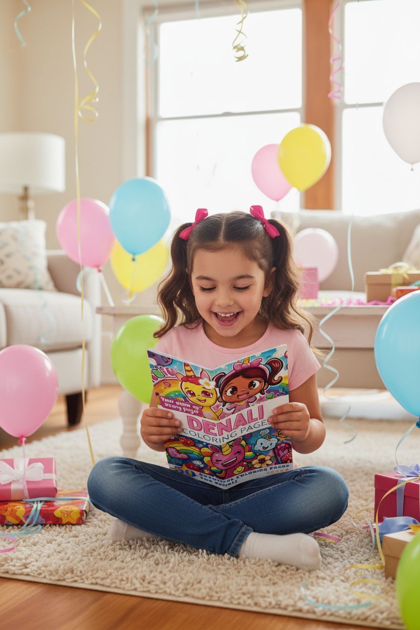 Denali coloring book in use