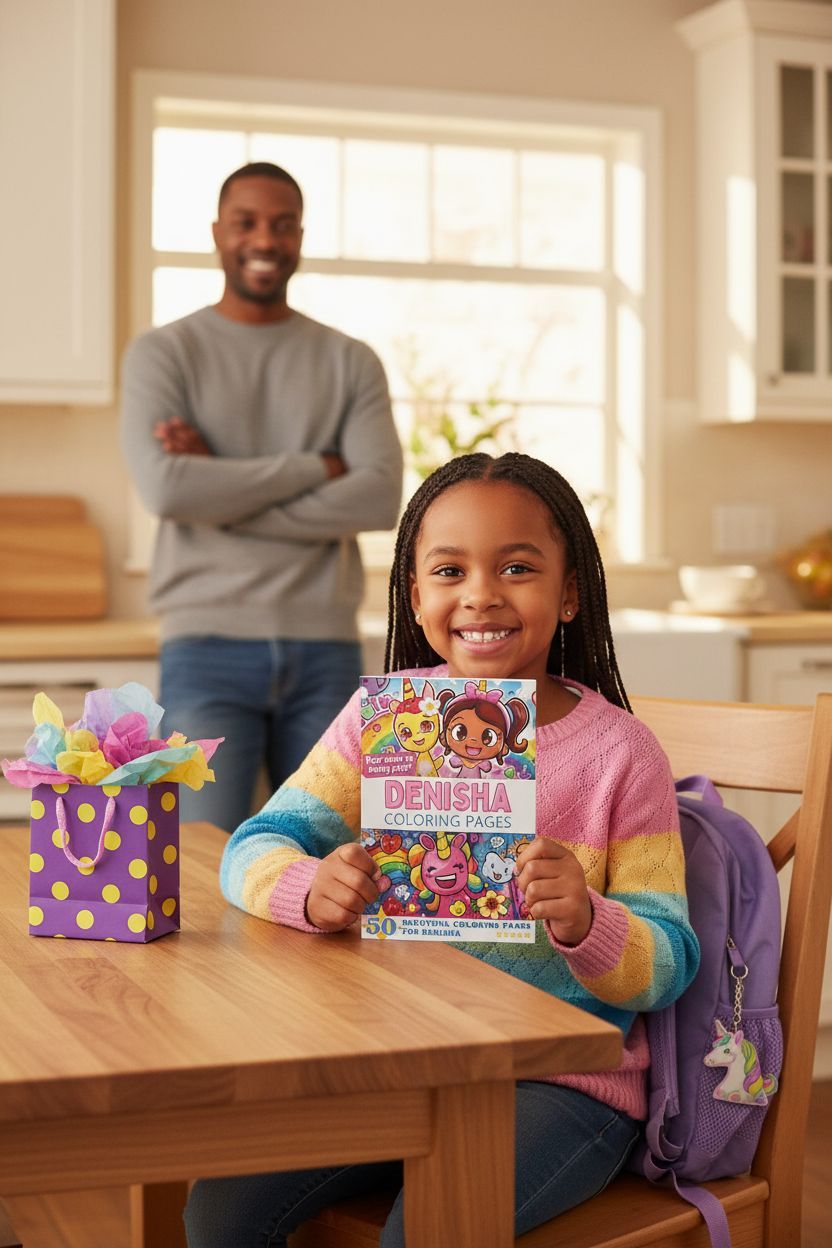 Denisha coloring book in use