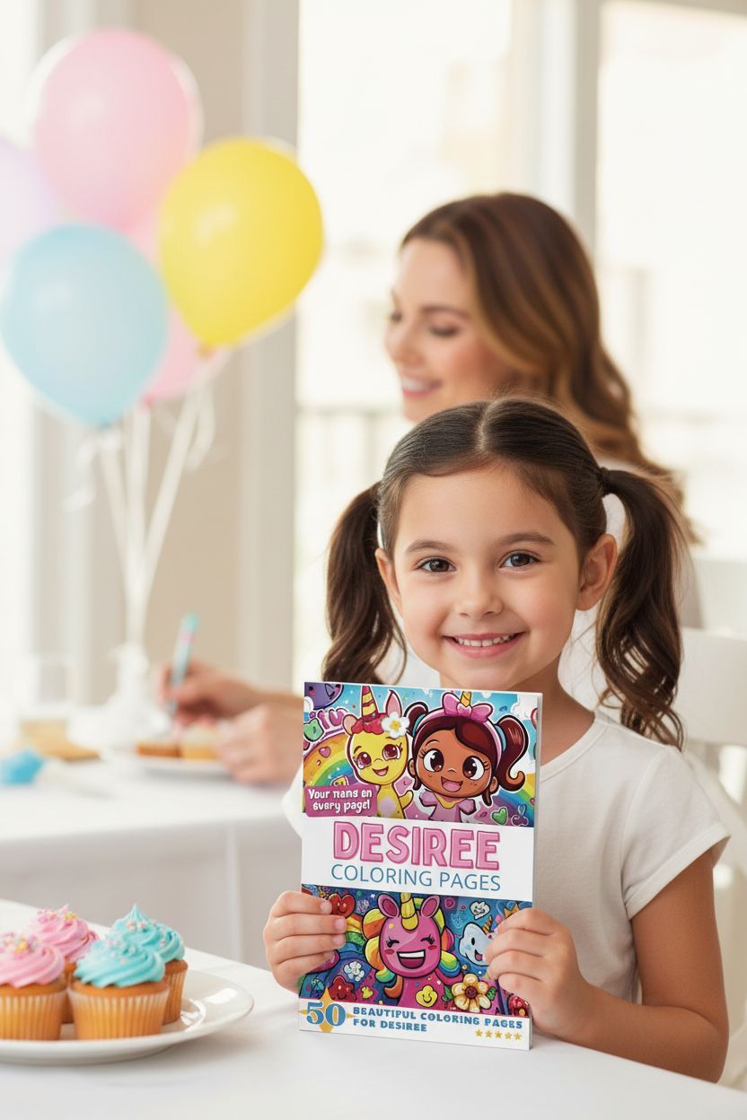 Desiree coloring book in use