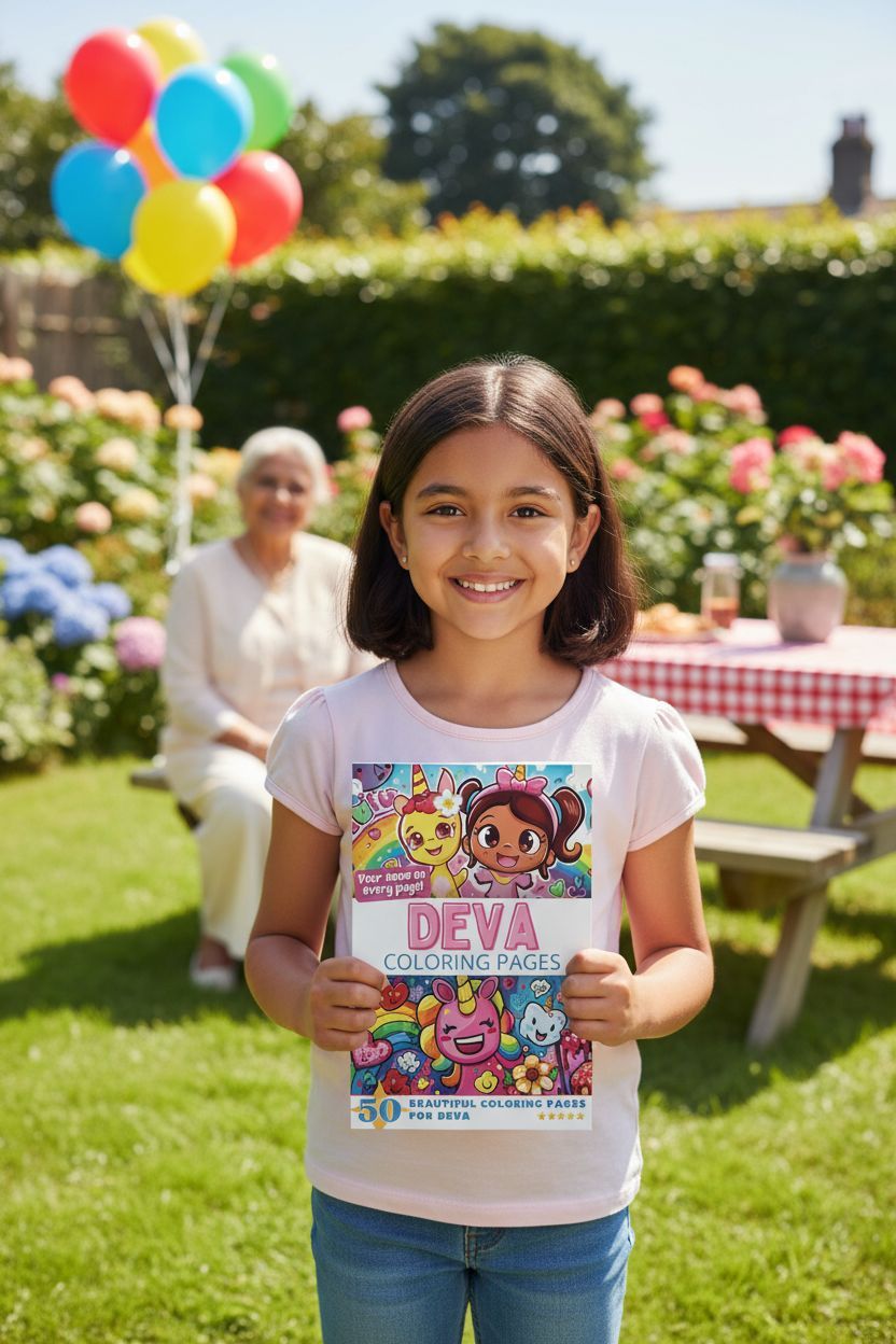 Deva coloring book in use