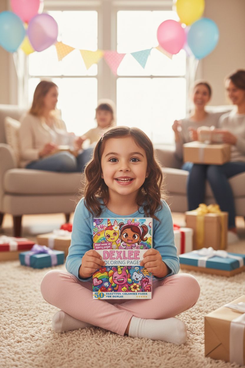 Dexlee coloring book in use