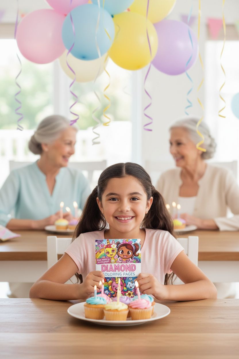 Diamond coloring book in use