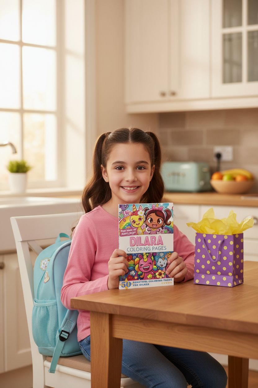 Dilara coloring book in use