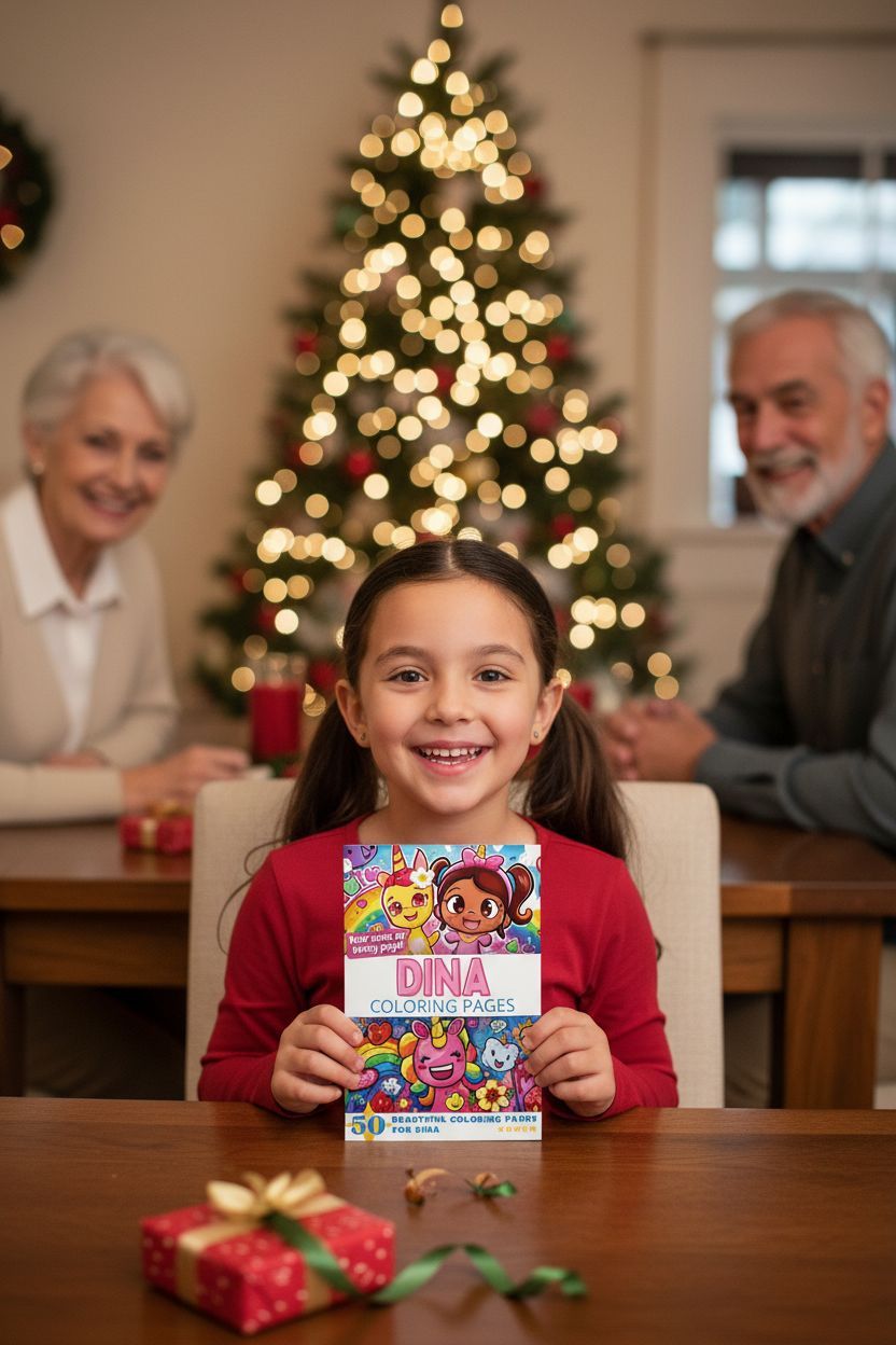 Dina Christmas coloring pages gift