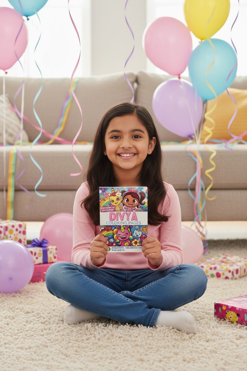 Divya coloring book in use