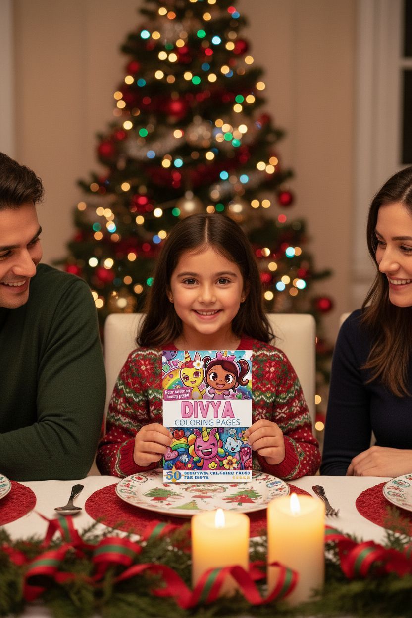 Divya Christmas coloring pages gift