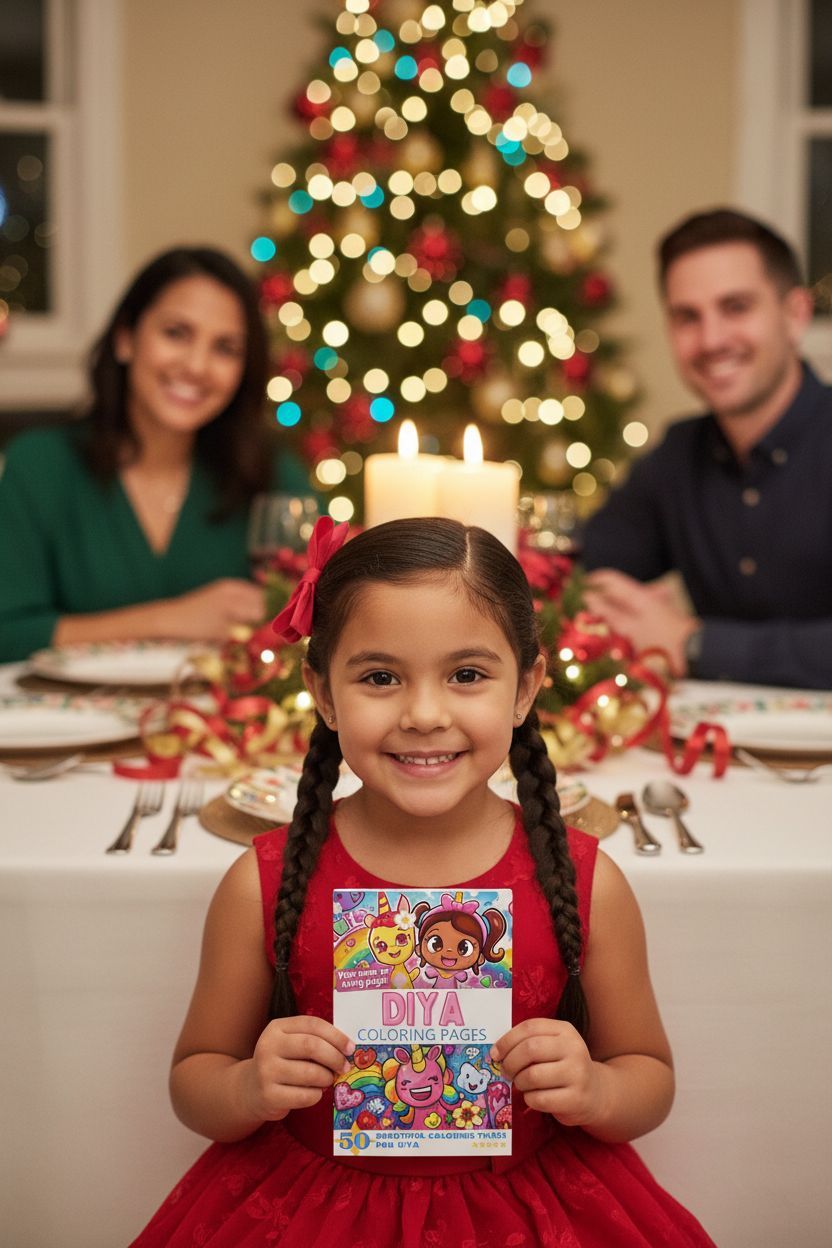 Diya Christmas coloring pages gift