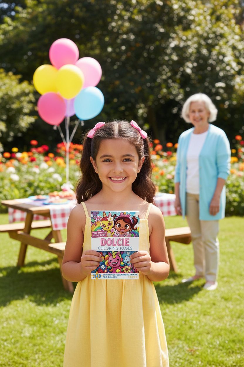 Dolcie coloring book in use