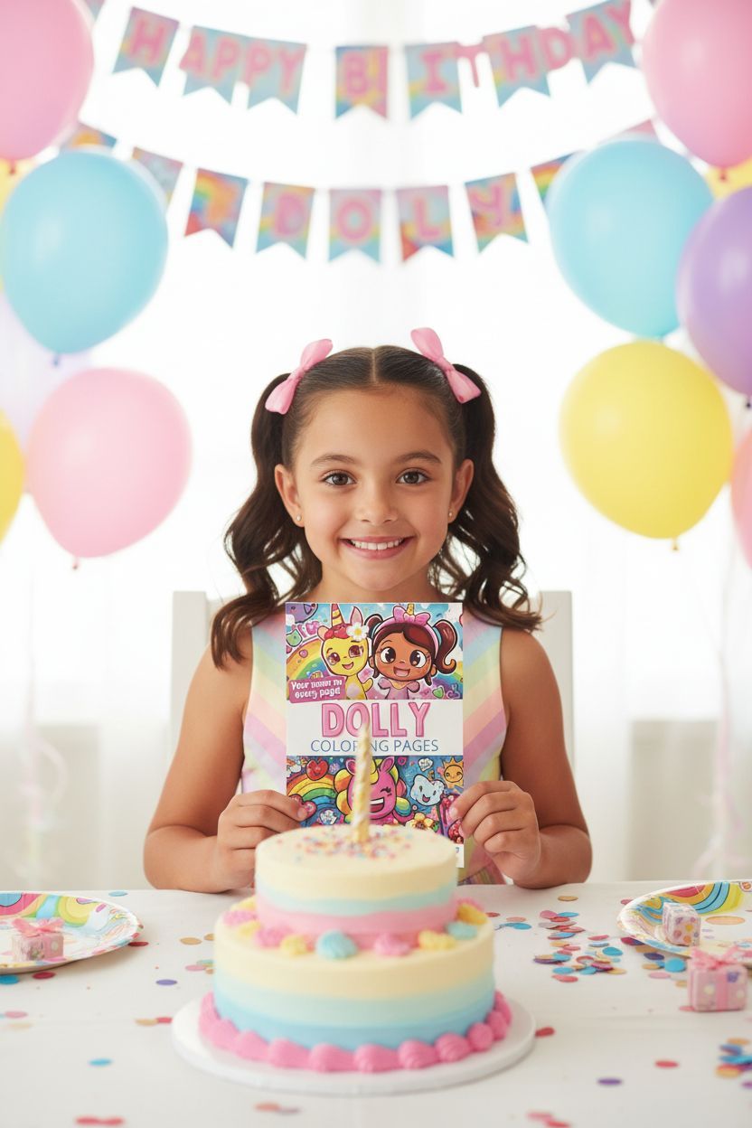 Dolly coloring book in use