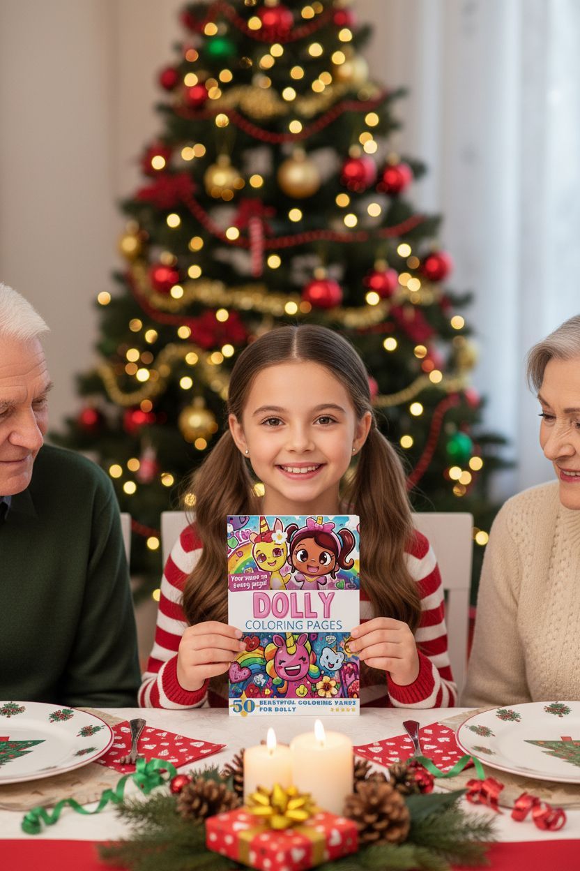 Dolly Christmas coloring pages gift