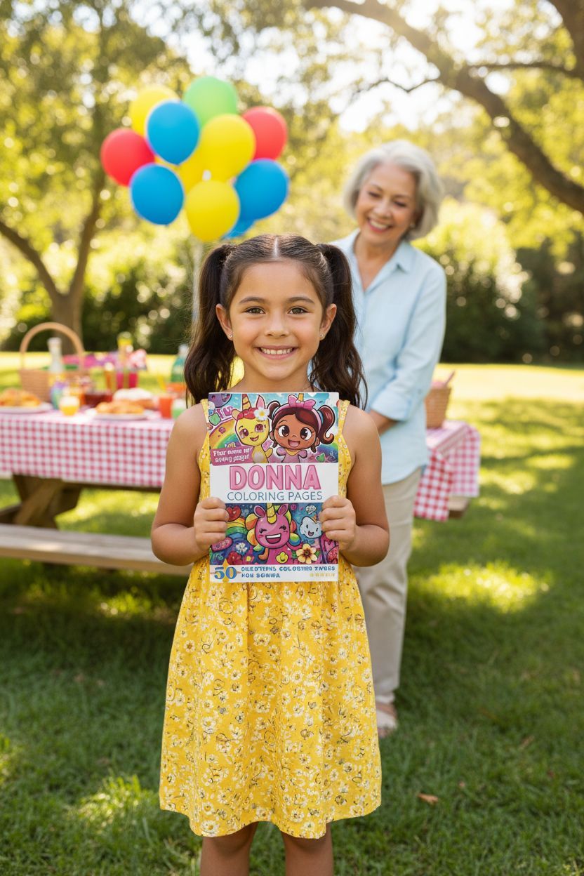 Donna coloring book in use