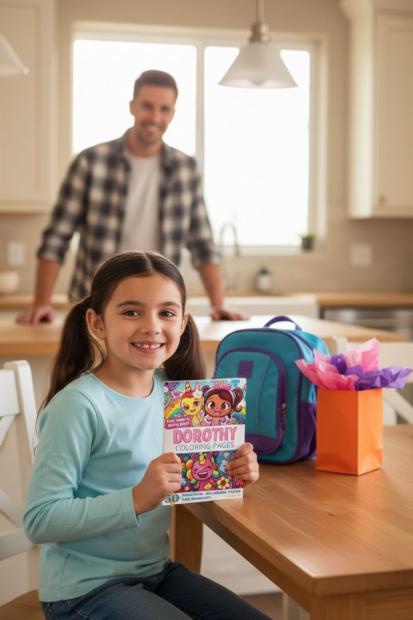Dorothy coloring book in use