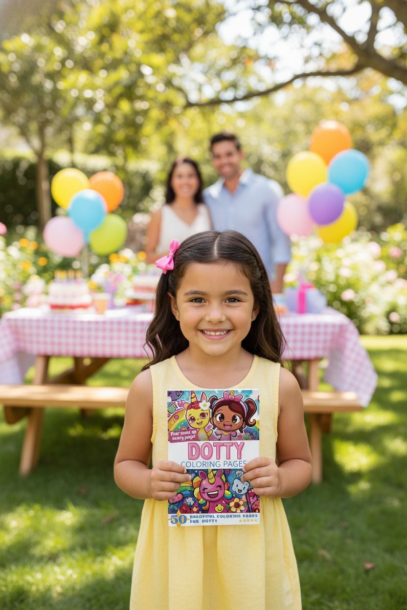 Dotty coloring book in use