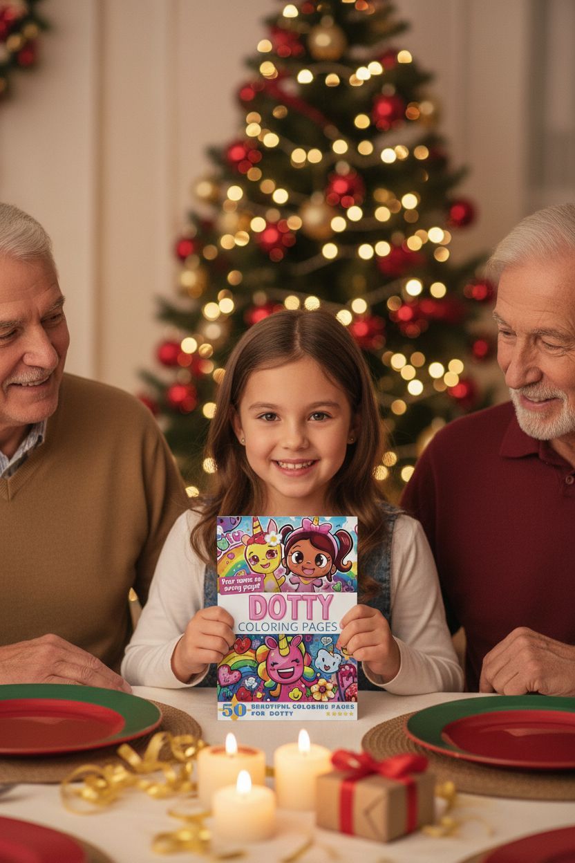 Dotty Christmas coloring pages gift