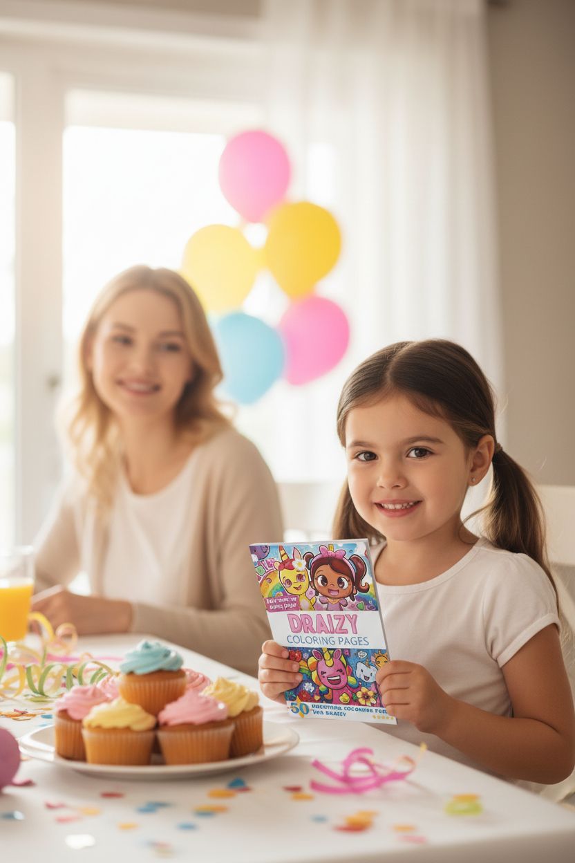 Draizy coloring book in use