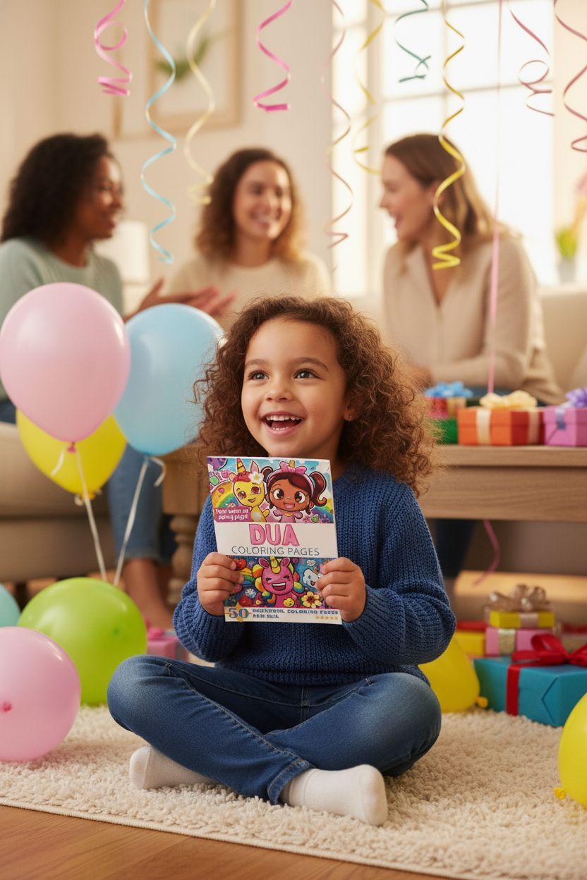 Dua coloring book in use