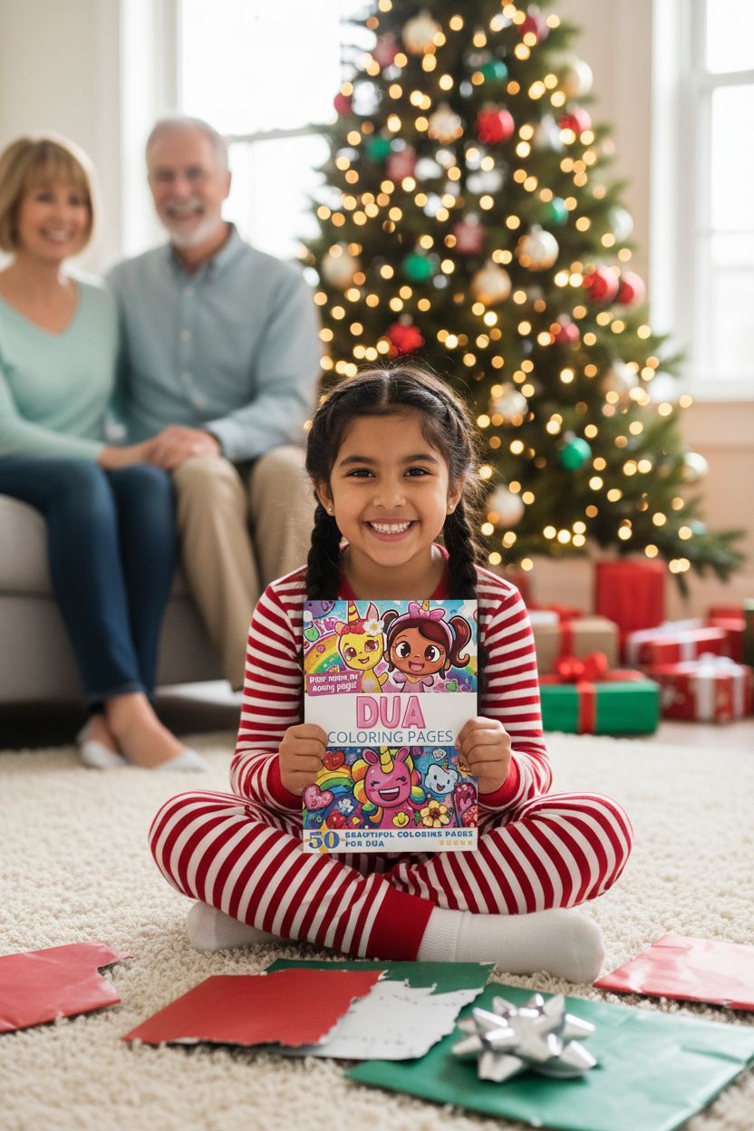 Dua Christmas coloring pages gift