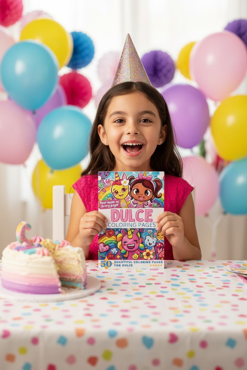 Dulce coloring book in use