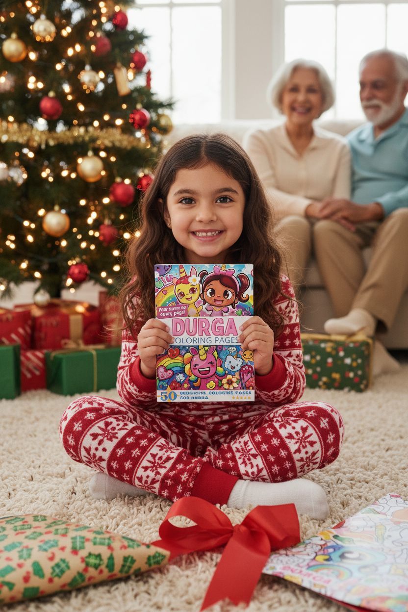 Durga Christmas coloring pages gift