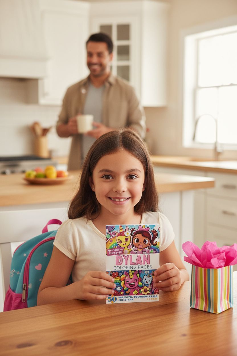 Dylan coloring book in use