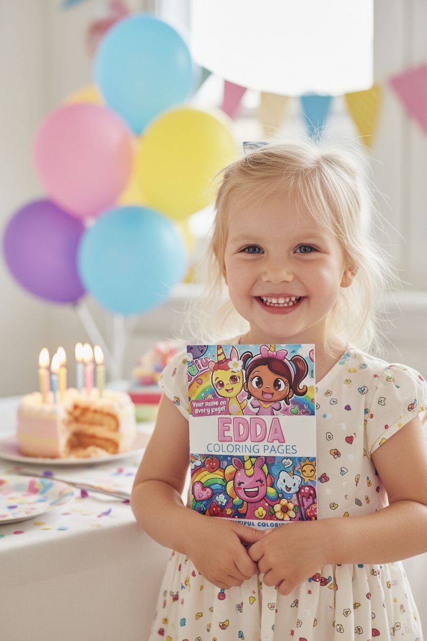 Edda coloring book in use