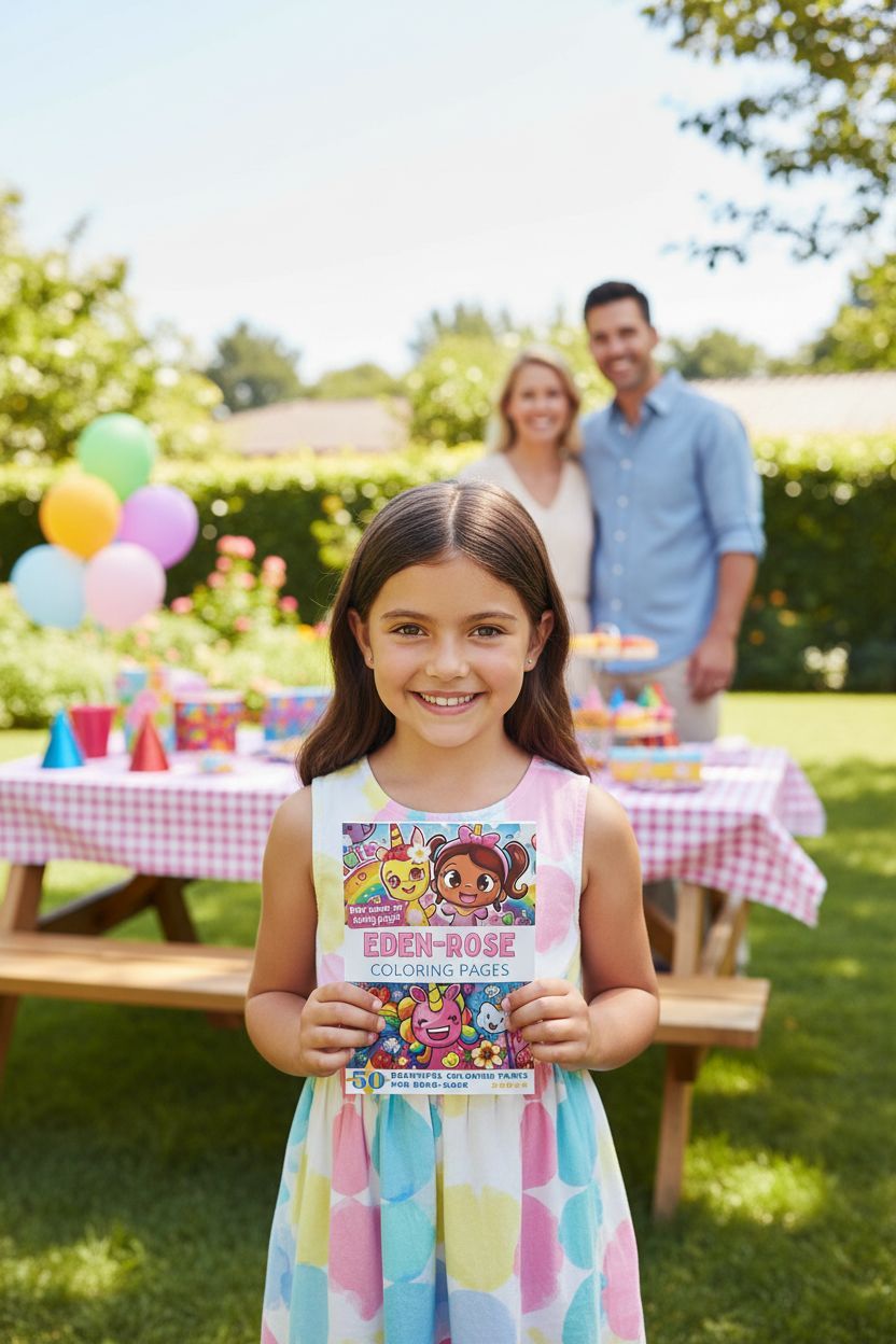 Eden-Rose coloring book in use