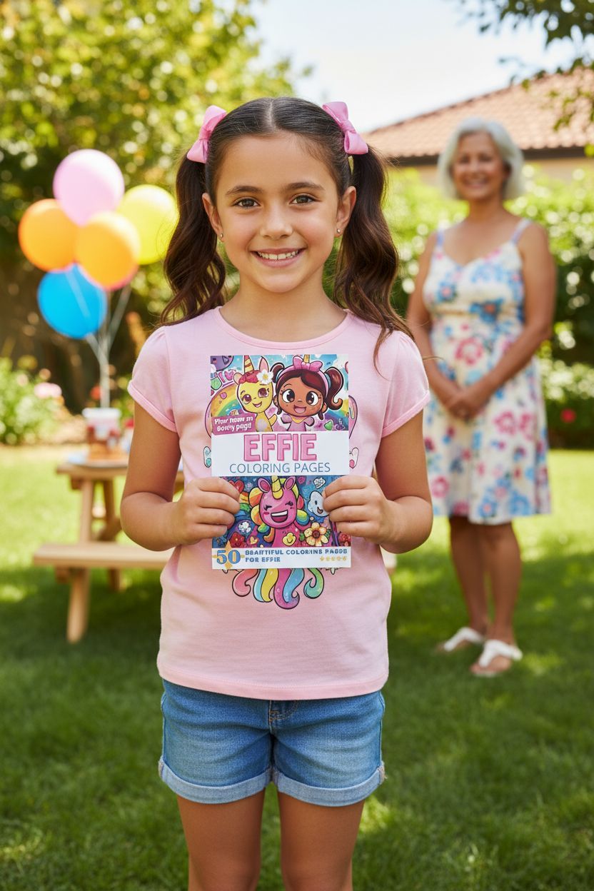 Effie coloring book in use