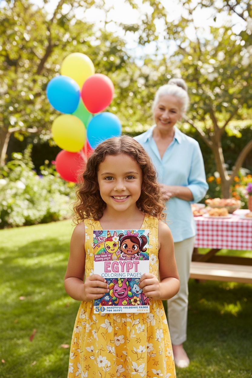 Egypt coloring book in use