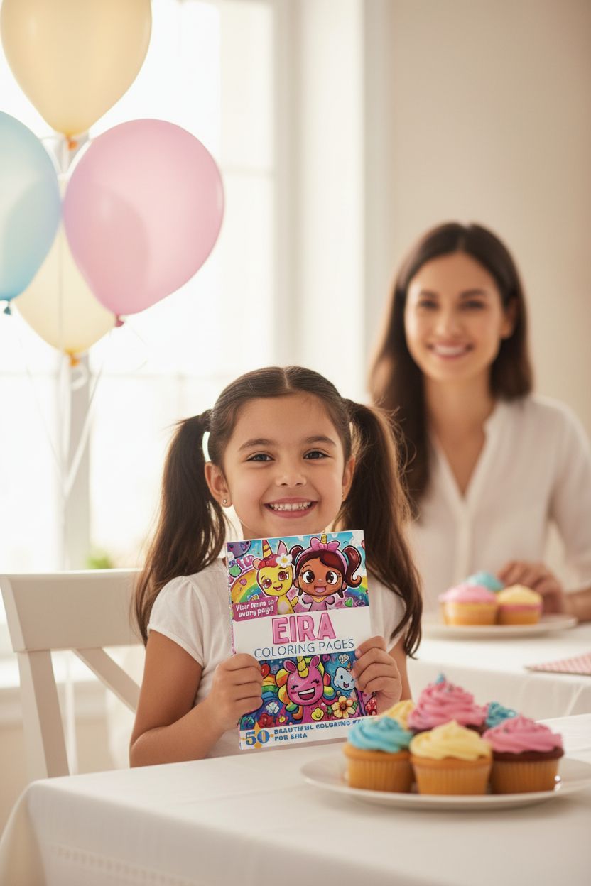 Eira coloring book in use