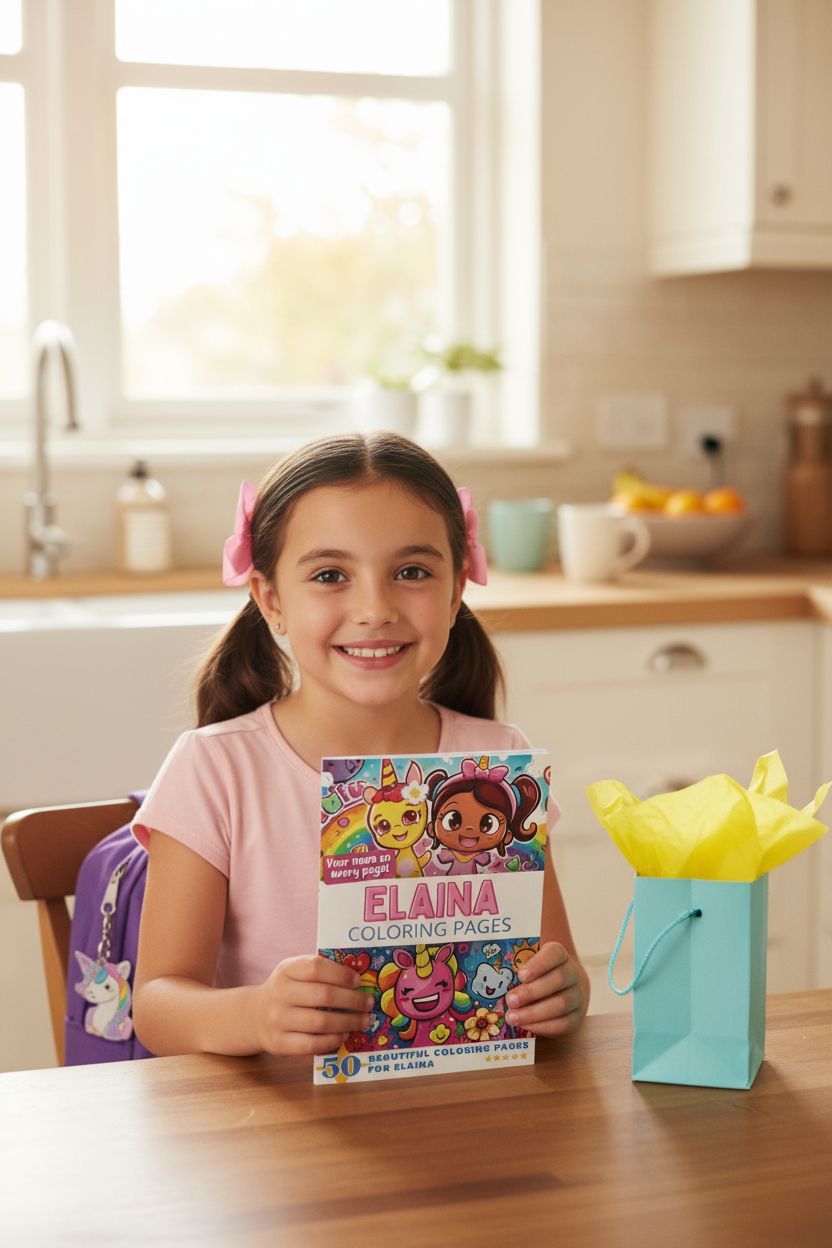 Elaina coloring book in use