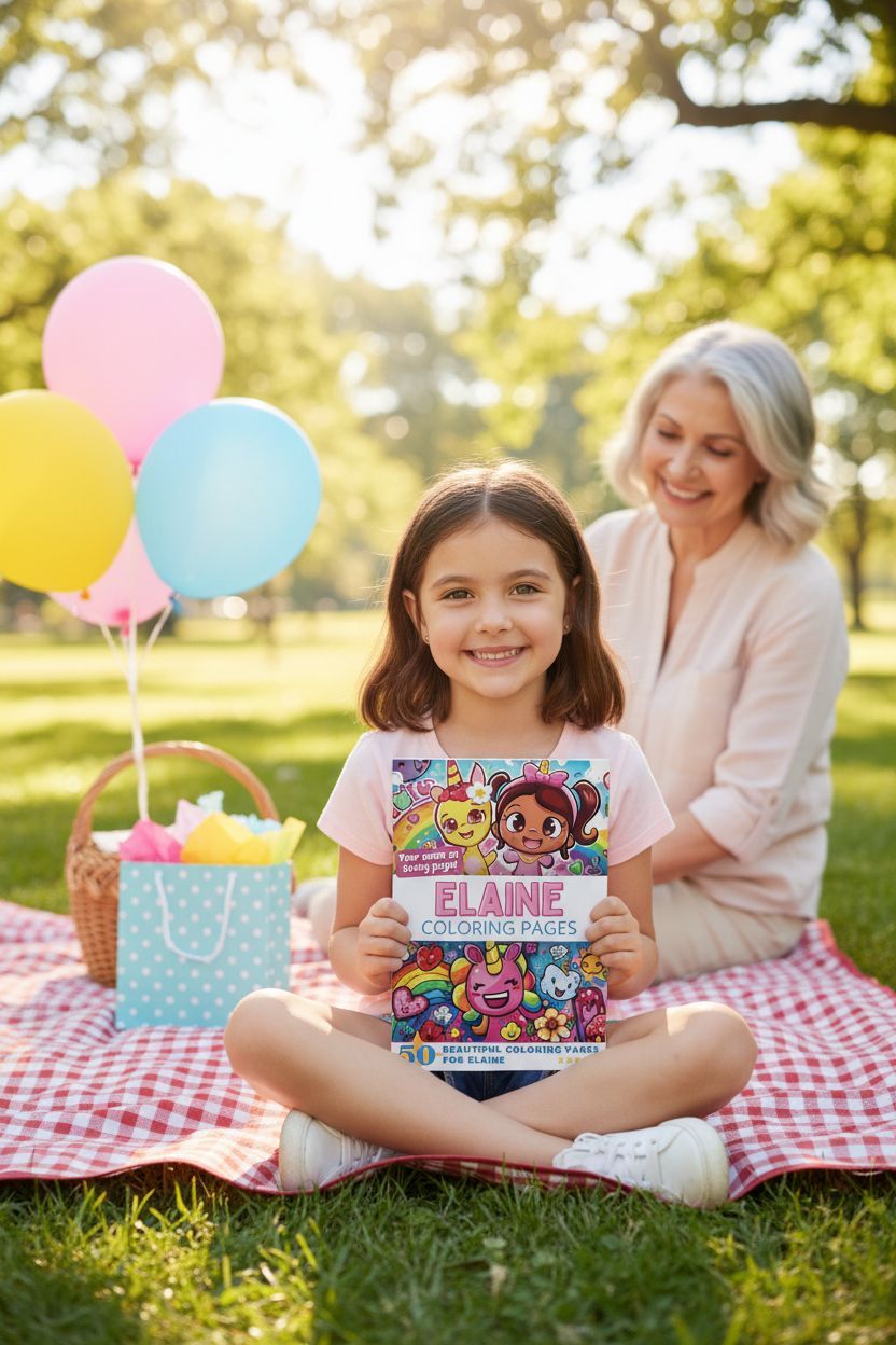 Elaine coloring book in use
