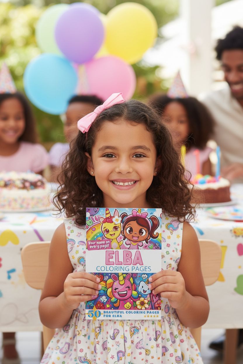 Elba coloring book in use